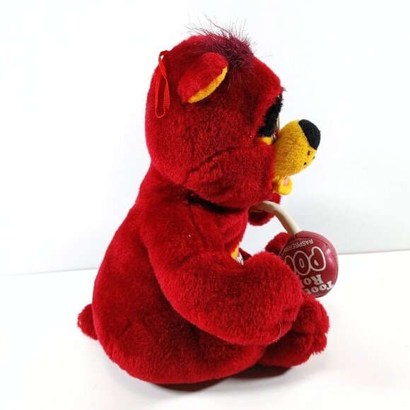 Vintage NANCO Plush Bear Tootsie Roll Pop Raspberry 1999 Advertising Sitting 10” - Picture 3 of 5
